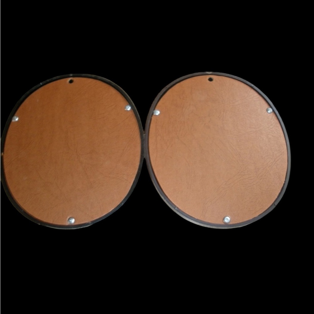 Vintage Homco Set of 2 Home Interior Gold Oval Frame, Swan Church Village - Picture 4 of 4
